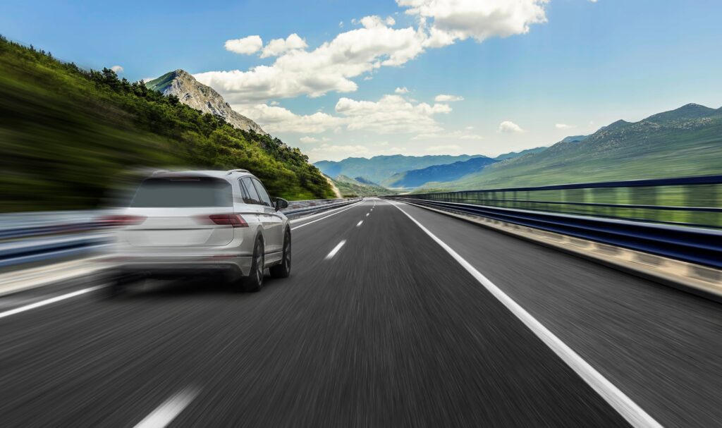 Vehicle speeding on the road