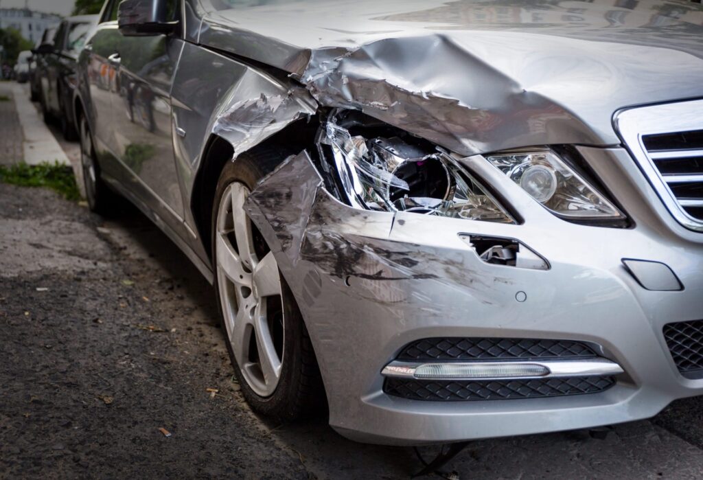 Photo of Crashed Car, Silver