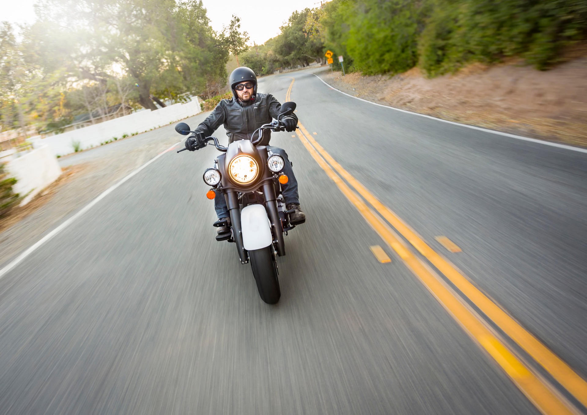 Man riding a motorcycle