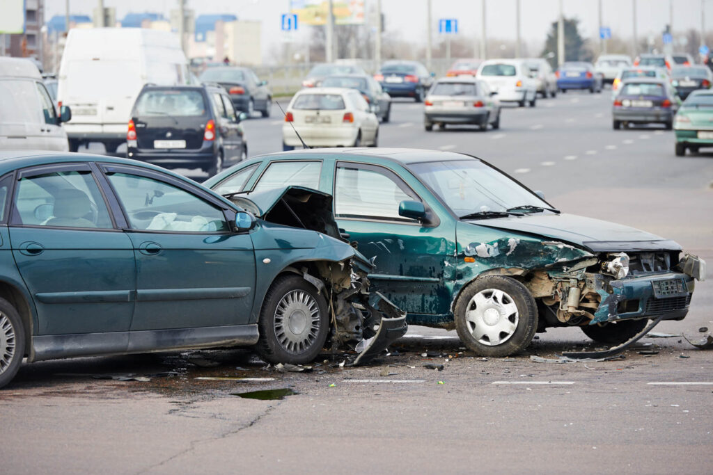 Heavy T-Bone accident on a highway