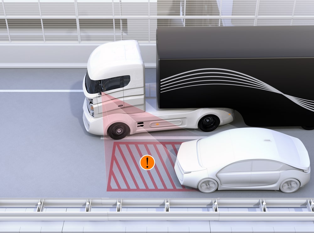 Illustration of A Trucks Blind Spot Zone On The Left Side