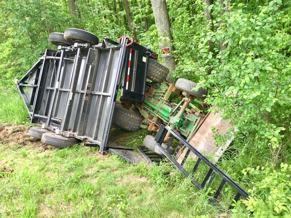 Trailer Rolled Over Off the Road